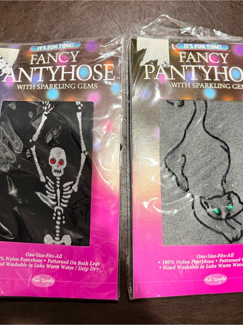 Fancy Pantyhose Women’s Black & Gray Halloween Tights with Sparkling Gems
